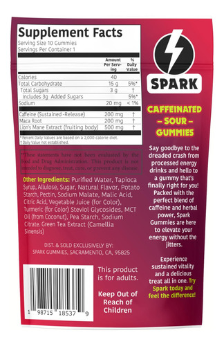 Spark Cafeinado Gummies - 5 Pacote - Imagem 3