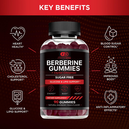 Eficaz Nutra Berberina Gomas Sem Açúcar 1200 Mg - Suplemento - Imagem 2