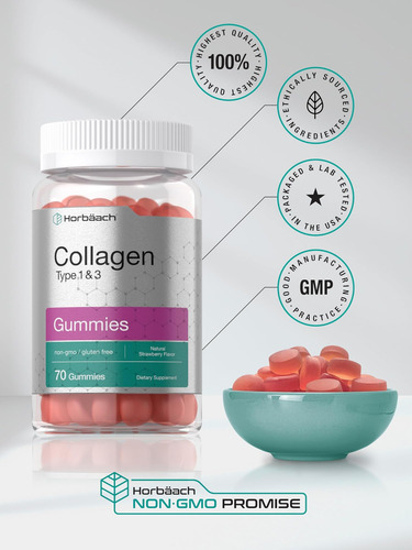 Gomas De Colágeno Horbäach 70 Unidades Com Vitamina A - Imagem 4