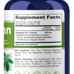 Nusapure Jiaogulan 9000 Mg 180 Cápsulas Vegetais (extrato 20