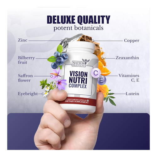 Nation Health Md Vision Nutri Complex Vitaminas Para Olhos - Imagem 3