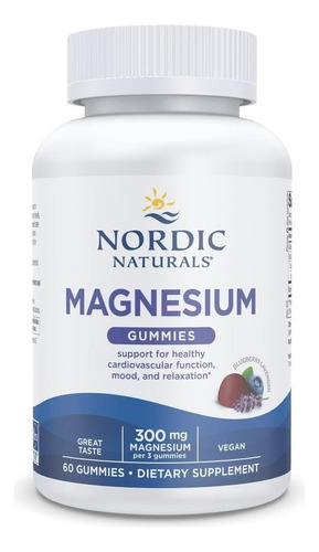 Gomas De Magnésio Nordic Naturals Para Adultos Sabor A Y