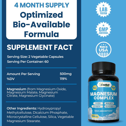 Suplemento Complexo De Magnésio Greenatr - Suplementos De Ma - Imagem 3