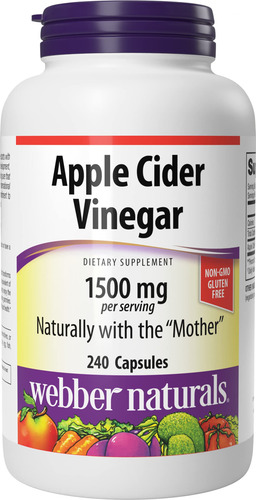 Suplemento Webber Naturals Vinagre De Maçã 1500mg 240 Ca