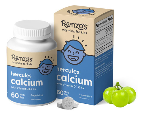 Reno's Hercules Calcium Cálcio Com Vitamina D3 E K2 Ve