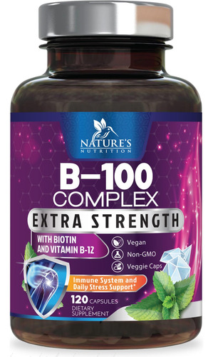 Suplemento Nature's Nutrition Super B Complex 120 Cápsulas