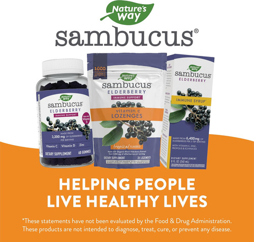 Pastilhas De Sabugueiro Sambucus Da Natures Way 1000 Mg D - Imagem 6