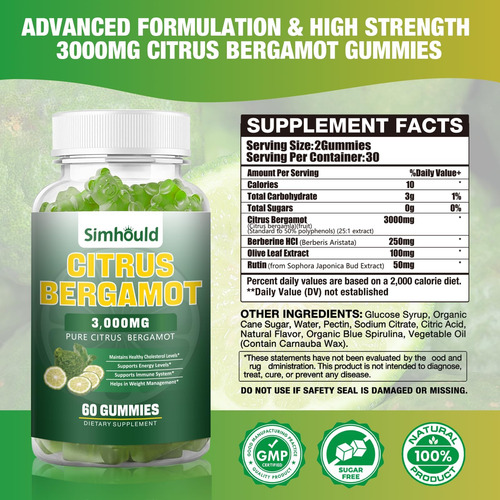 2 Pacote Citrus Bergamot Gomas -3000mg Citros Bergamot Extra - Imagem 2