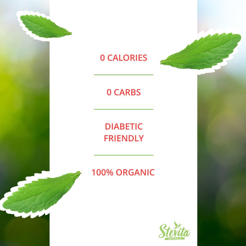 Stevita Organic Stevia Extra Sweet - 50 Pacotes - Totalmente - Imagem 3