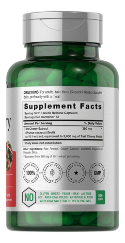Cápsulas De Extrato De Cereja Azeda Horbäach 3600 Mg Porção - Imagem 2
