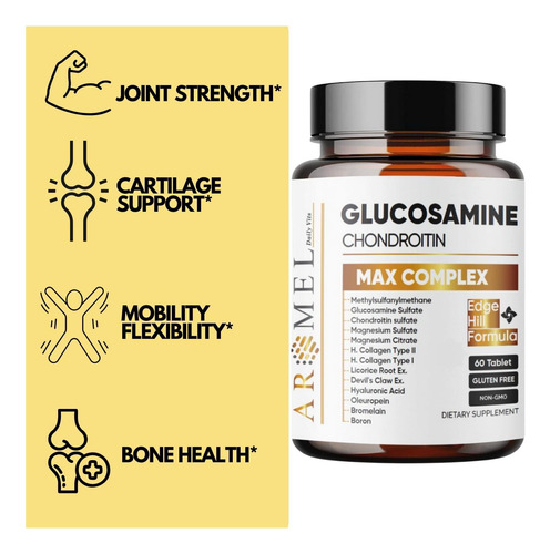 Aromel Glucosamina Condroitina Açafrão Msm Suporte - Imagem 5