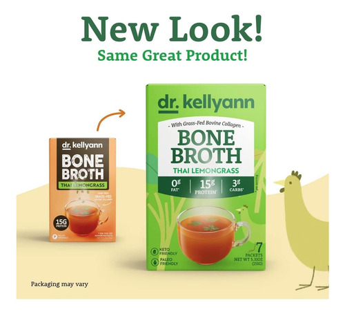 Dr. Kellyann Thai Lemongrass Bone Broth Collagen Powder (por - Imagem 2