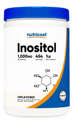 Nutricost Inositol Em Pó 1lb (454 Gramas) - Sem Glúten Não