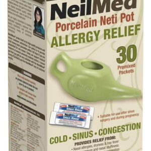 Neilmed Classic Porcelain Neti Pot Green Com 30 Pacotes Pré