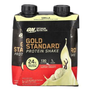 Optimum Nutrition Shake Proteico Gold Standard Baunilha 4 Caixas 325 ml (11 fl oz) Cada