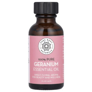 Pure Body Naturals Óleo Essencial 100% Puro Gerânio 30 ml (1 fl oz)