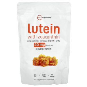 Micro Ingredients Luteína com Zeaxantina 240 Cápsulas Softgel