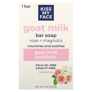 Kiss My Face Sabonete em Barra de Leite de Cabra Rosa + Magnólia 142 g (5 oz)