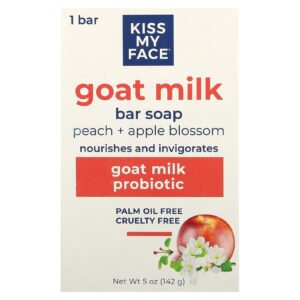 Kiss My Face Sabonete em Barra de Leite de Cabra Pêssego + Flor de Maçã 142 g (5 oz)