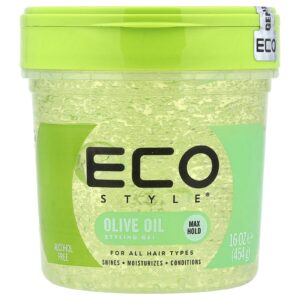 Eco Style Gel Modelador Fixação Máxima Todos os Tipos de Cabelo Óleo de Oliva 454 g (16 oz)