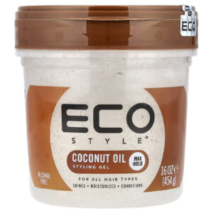 Eco Style Gel Modelador Fixação Máxima Todos os Tipos de Cabelo Óleo de Coco 454 g (16 oz)