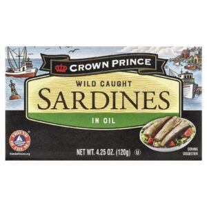 Crown Prince Natural Sardinhas Selvagens Em Óleo 120 g (425 oz)