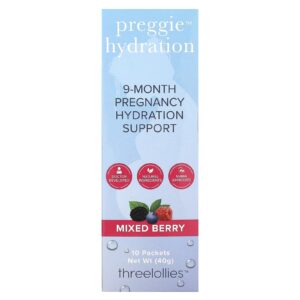 Preggie Hidratação Frutos Silvestres Mistos 10 Embalagens 4 g (014 oz) Cada