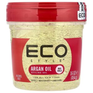 Eco Style Gel Modelador Fixação Máxima Para Todos os Tipos de Cabelo Óleo de Argão 454 g (16 oz)