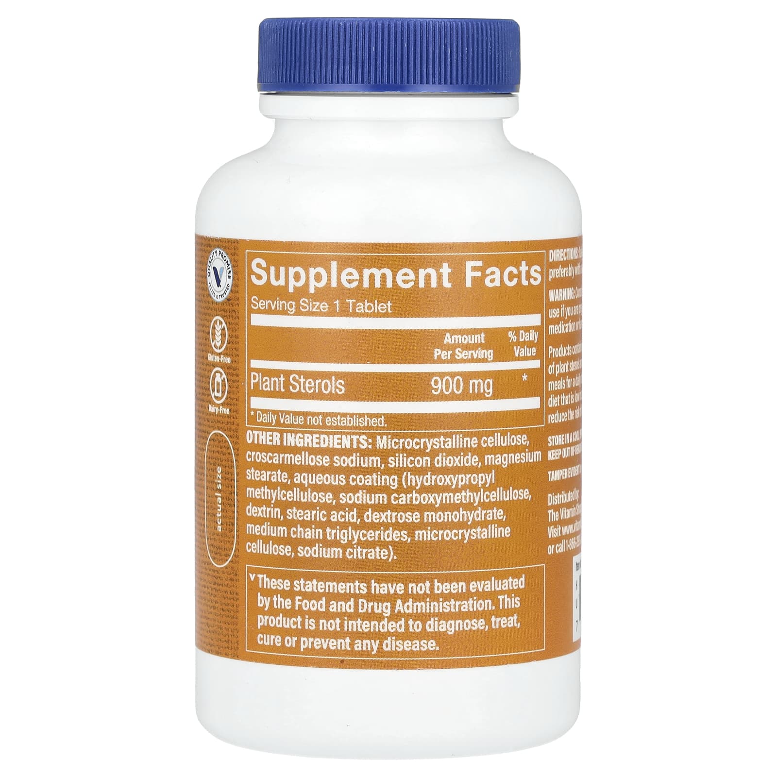 The Vitamin Shoppe Super Phytosterols 90 Comprimidos (900 mg por Comprimido) - Imagem 2