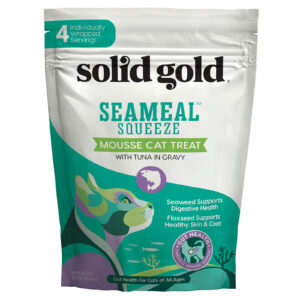 Solid Gold SeaMeal™ com Squeeze para Gatos com Atum em Molho Para Gatos Todas as Idades 4 Sachês 14 g (05 oz) Cada