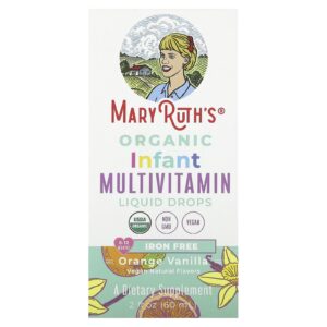 MaryRuths Multivitamínico Orgânico em Gotas para Bebês Sem Ferro 6 a 12 Meses Laranja e Baunilha 60 ml (2 fl oz)