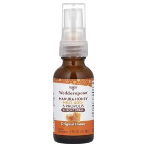 Wedderspoon Spray para Garganta de Mel e Própolis de Manuka Mel Original MGO 400+ 30 ml (1 fl oz)