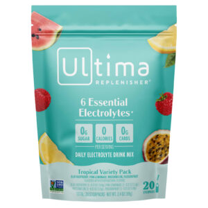 Ultima Replenisher 6 Eletrólitos Essenciais Mistura para Bebida de Eletrólitos Diários Embalagem Variada de Frutas Tropicais 20 Pacotes 69 g (24 oz)