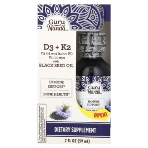 GuruNanda D3 + K2 Óleo de Cominho Preto 59 ml (2 fl oz)