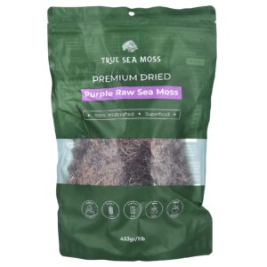 True Sea Moss Musgo Marinho Cru e Roxo 453 g (1 lb)