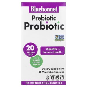 Bluebonnet Nutrition Prebiótico e Probiótico 30 Cápsulas Vegetais
