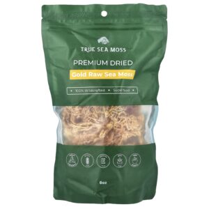 True Sea Moss Secagem Premium Musgo Marinho Cru Dourado 8 oz
