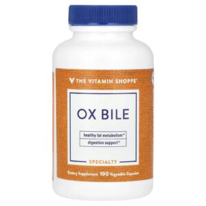 The Vitamin Shoppe Ox Bile 100 Cápsulas Vegetais (125 mg por Cápsula)