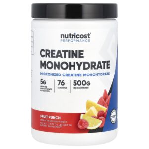 Nutricost Performance Creatina Mono-Hidratada Ponche de Frutas 500 g (11 lb)