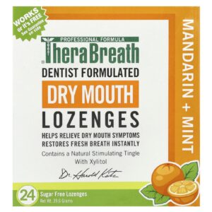 TheraBreath Pastilhas para Ressecar a Boca Mandarina + Menta 24 Pastilhas sem Açúcar