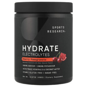 Sports Research Hidratação Eletrólitos Cereja e Romã 450 g (1587 oz)