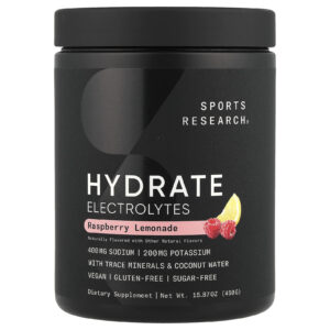 Sports Research Hidratação Eletrólitos Limonada de Framboesa 450 g (1587 oz)