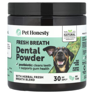 Pet Honesty Pó Dental para Hálito Fresco Para Cães Menta 150 g (529 oz)