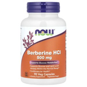 NOW Foods Cloridrato de Berberina 500 mg 90 Cápsulas Vegetais
