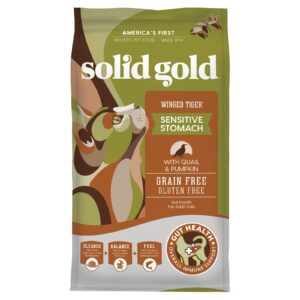 Solid Gold Winged Tiger™ Para Gatos Adulto Com Codorna e Abóbora 136 kg (3 lb)