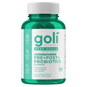 Goli Nutrition Gomas de Probióticos para Pré+Pós+Probióticos Sem Açúcar 60 Gomas