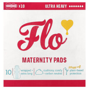 Here We Flo Absorventes para Maternidade UltraPesado 10 Absorventes