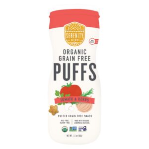 Serenity Kids Puffs Sem Grãos Orgânicos Tomate e Ervas 42 g (15 oz)