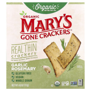 Marys Gone Crackers Organic Real Thin Crackers™ Alho e Alecrim 113 g (4 oz)