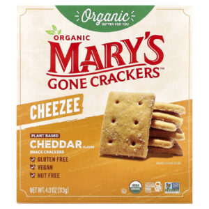 Marys Gone Crackers Biscoitos Cheezee Orgânicos para Lanche Cheddar 113 g (4 oz)